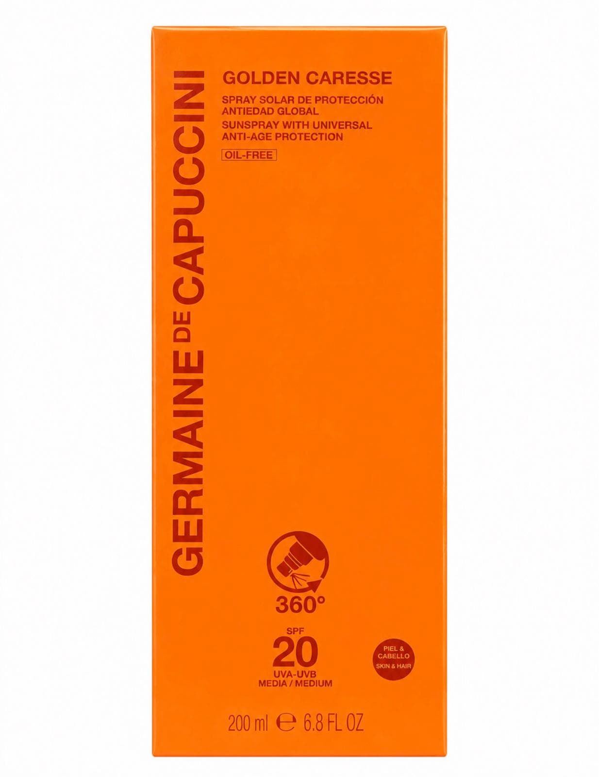 GERMAINE DE CAPUCCINI GOLDEN CARESSE SPRAY SOLAR DE PROTECCIÓN ANTIEDAD GLOBAL SPF 20 (200 ml) - Imagen 1